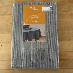 Our Table Round Tablecloth in navy/white. 70”. Cotton mix.